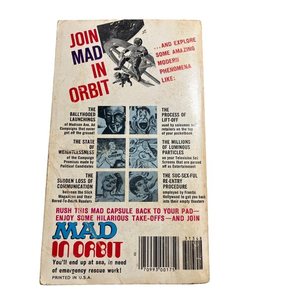 Mad In Orbit Paperback Book 1975 Warner Books Edition Humor Vintage Collectible - Picture 7 of 12